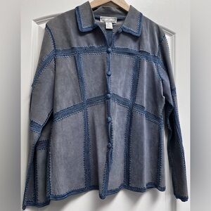 NWOT S.M.H. Leather Patch Jacket, XL